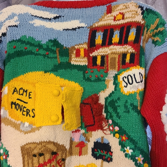 Vintage 1994 The Eagles Eye Real Estate Red Sweater S - Picture 9 of 13